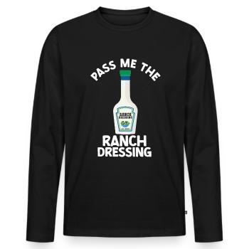 Ranch -Dressing -Ranch -Salatdressing - Männer Premium Bio Langarmshirt - Schwarz - Vorne - Nico (187cm)