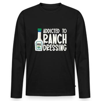 Ranch -Dressing -Ranch -Salatdressing - Männer Premium Bio Langarmshirt - Schwarz - Vorne - Nico (187cm)