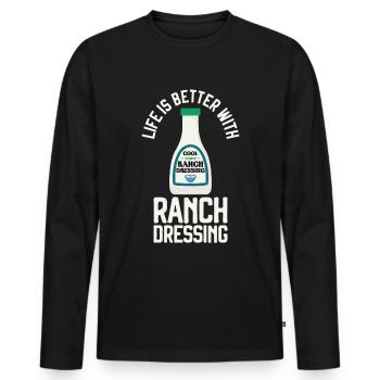Ranch -Dressing -Ranch -Salatdressing - Männer Premium Bio Langarmshirt - Schwarz - Vorne - Nico (187cm)