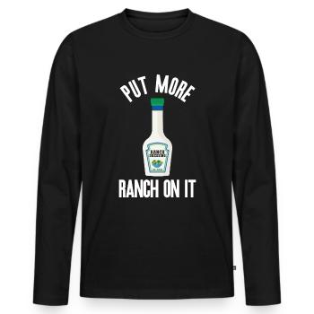 Ranch -Dressing -Ranch -Salatdressing - Männer Premium Bio Langarmshirt - Schwarz - Vorne - Nico (187cm)