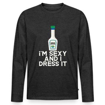 Ranch -Dressing -Ranch -Salad Dressing - Men's Premium Organic Long Sleeve Shirt - heather anthracite - Front - Nico (187cm)