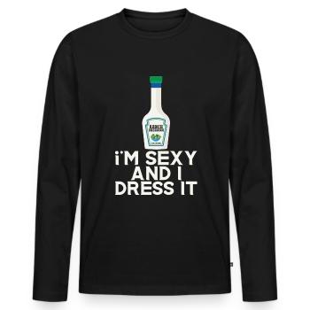 Ranch -Dressing -Ranch -Salatdressing - Männer Premium Bio Langarmshirt - Schwarz - Vorne - Nico (187cm)