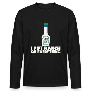 Ranch -Dressing -Ranch -Salatdressing - Männer Premium Bio Langarmshirt - Schwarz - Vorne - Nico (187cm)