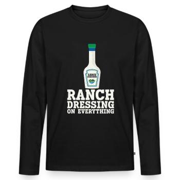 Ranch -Dressing -Ranch -Salatdressing - Männer Premium Bio Langarmshirt - Schwarz - Vorne - Nico (187cm)