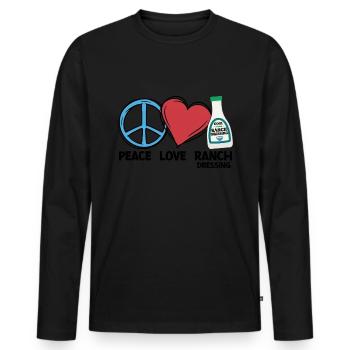 Ranch -Dressing -Ranch -Salatdressing - Männer Premium Bio Langarmshirt - Schwarz - Vorne - Nico (187cm)