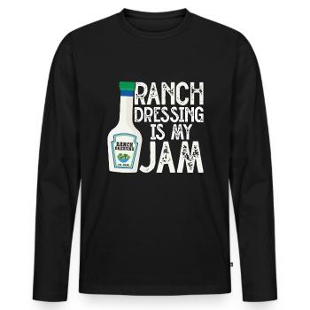 Ranch -Dressing -Ranch -Salatdressing - Männer Premium Bio Langarmshirt - Schwarz - Vorne - Nico (187cm)