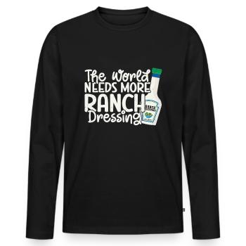 Ranch -Dressing -Ranch -Salatdressing - Männer Premium Bio Langarmshirt - Schwarz - Vorne - Nico (187cm)