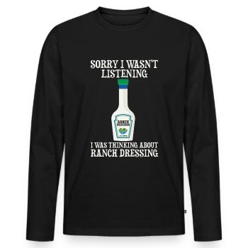 Ranch -Dressing -Ranch -Salatdressing - Männer Premium Bio Langarmshirt - Schwarz - Vorne - Nico (187cm)