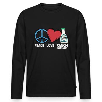 Ranch -Dressing -Ranch -Salatdressing - Männer Premium Bio Langarmshirt - Schwarz - Vorne - Nico (187cm)
