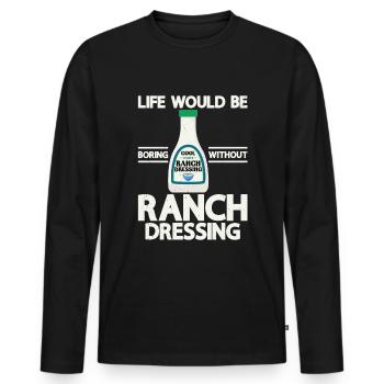 Ranch -Dressing -Ranch -Salatdressing - Männer Premium Bio Langarmshirt - Schwarz - Vorne - Nico (187cm)