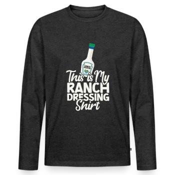 Ranch -Dressing -Ranch -Salatdressing - Männer Premium Bio Langarmshirt - Anthrazit meliert - Vorne - Nico (187cm)
