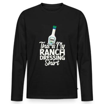 Ranch -Dressing -Ranch -Salatdressing - Männer Premium Bio Langarmshirt - Schwarz - Vorne - Nico (187cm)