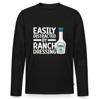 Ranch -Dressing -Ranch -Salatdressing - Männer Premium Bio Langarmshirt - Schwarz - Vorne - Nico (187cm)