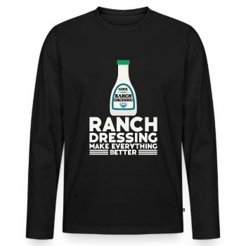 Ranch -Dressing -Ranch -Salatdressing - Männer Premium Bio Langarmshirt - Schwarz - Vorne - Nico (187cm)