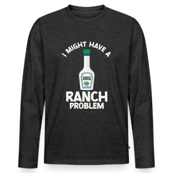 Ranch -Dressing -Ranch -Salatdressing - Männer Premium Bio Langarmshirt - Anthrazit meliert - Vorne - Nico (187cm)