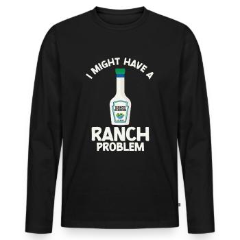 Ranch -Dressing -Ranch -Salatdressing - Männer Premium Bio Langarmshirt - Schwarz - Vorne - Nico (187cm)