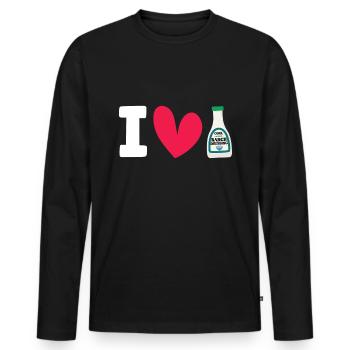 Ranch -Dressing -Ranch -Salatdressing - Männer Premium Bio Langarmshirt - Schwarz - Vorne - Nico (187cm)