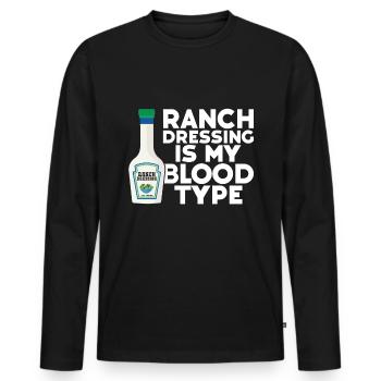 Ranch -Dressing -Ranch -Salatdressing - Männer Premium Bio Langarmshirt - Schwarz - Vorne - Nico (187cm)