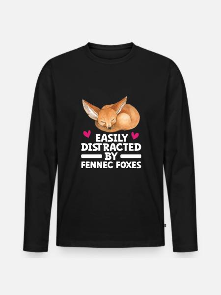 Fennec Fox - Men's Premium Organic Long Sleeve Shirt - black