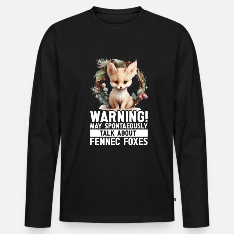 Fennec Fox - Männer Premium Bio Langarmshirt - Schwarz