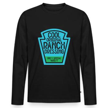 Ranch -Dressing -Ranch -Salatdressing - Männer Premium Bio Langarmshirt - Schwarz - Vorne - Nico (187cm)