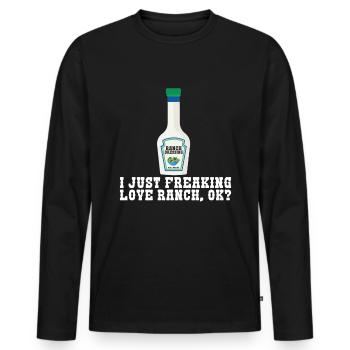 Ranch -Dressing -Ranch -Salatdressing - Männer Premium Bio Langarmshirt - Schwarz - Vorne - Nico (187cm)