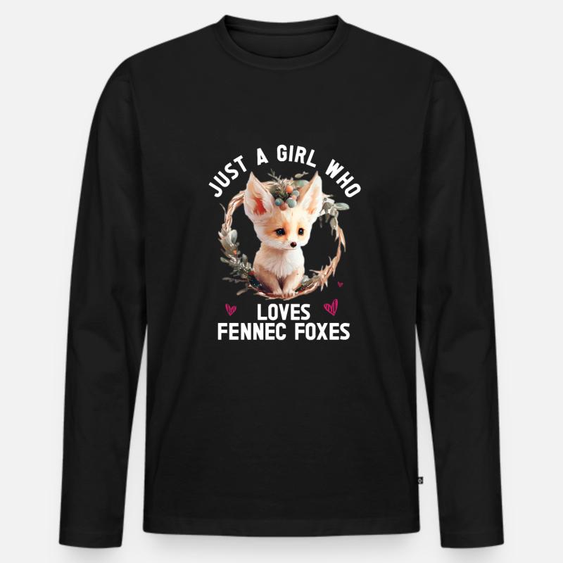 Fennec Fox - Männer Premium Bio Langarmshirt - Schwarz