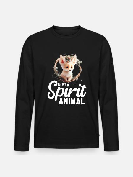 Fennec Fox - Men's Premium Organic Long Sleeve Shirt - black