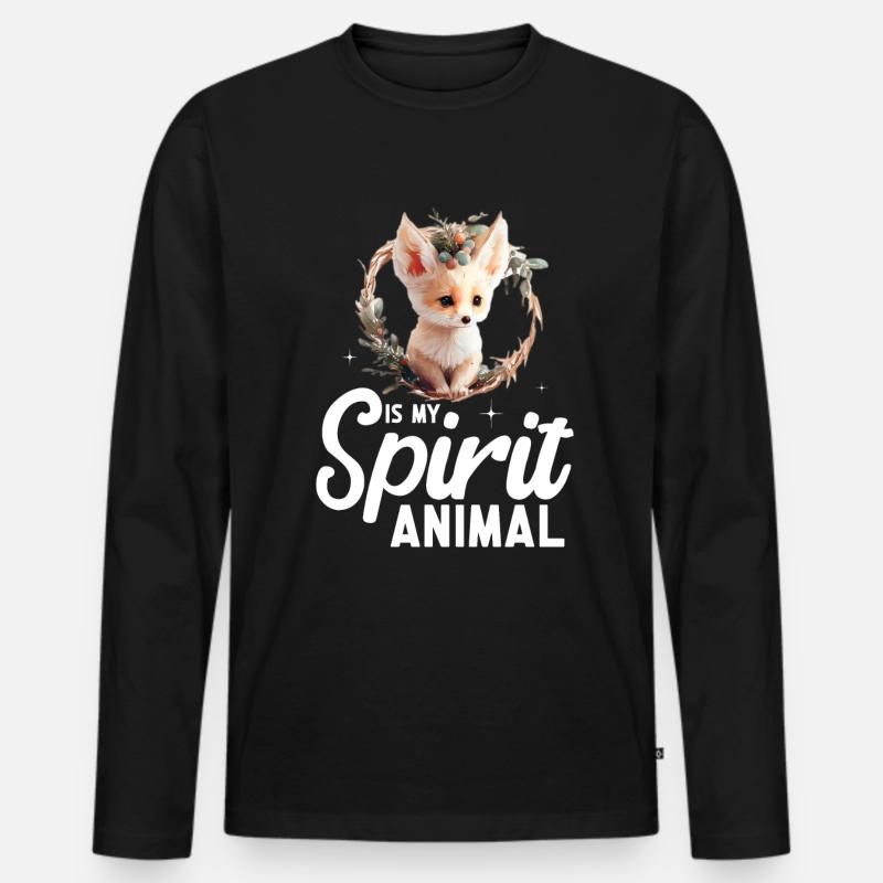 Fennec Fox - Men's Premium Organic Long Sleeve Shirt - black