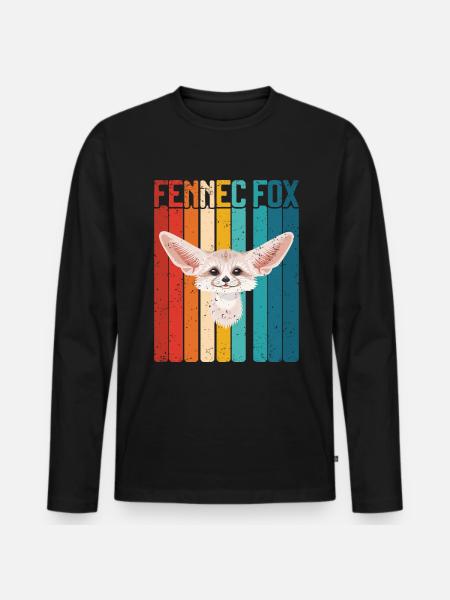 Fennec Fox - Men's Premium Organic Long Sleeve Shirt - black