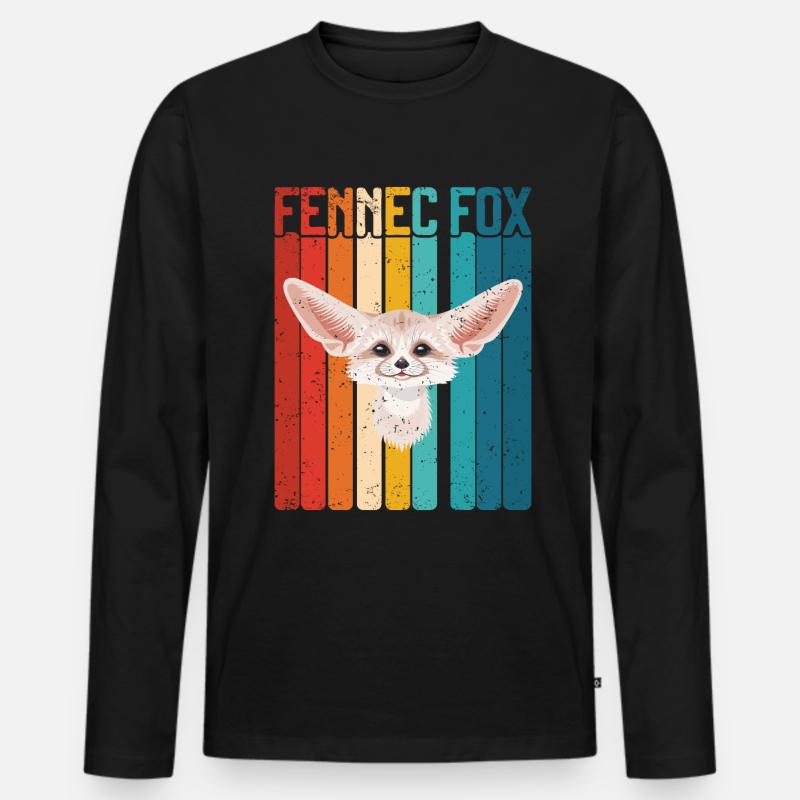 Fennec Fox - Männer Premium Bio Langarmshirt - Schwarz