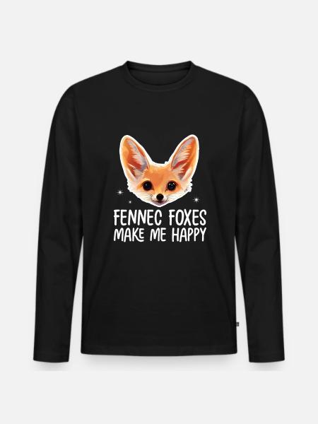 Fennec Fox - Men's Premium Organic Long Sleeve Shirt - black
