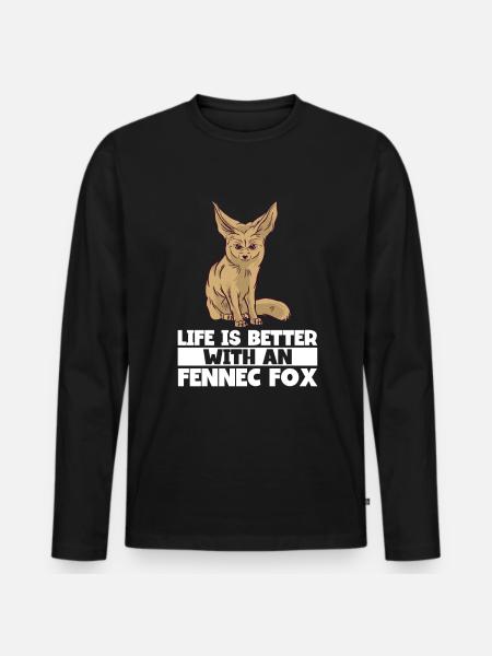 Fennec Fox - Men's Premium Organic Long Sleeve Shirt - black