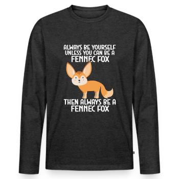 Fennec Fox - Men's Premium Organic Long Sleeve Shirt - heather anthracite - Front - Nico (187cm)