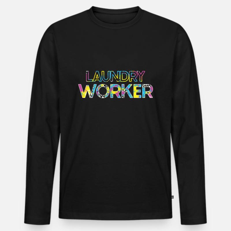 Wascharbeiter - Männer Premium Bio Langarmshirt - Schwarz
