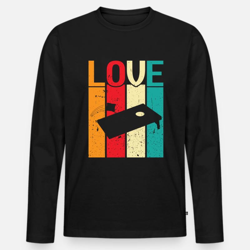 Cornhole - Männer Premium Bio Langarmshirt - Schwarz