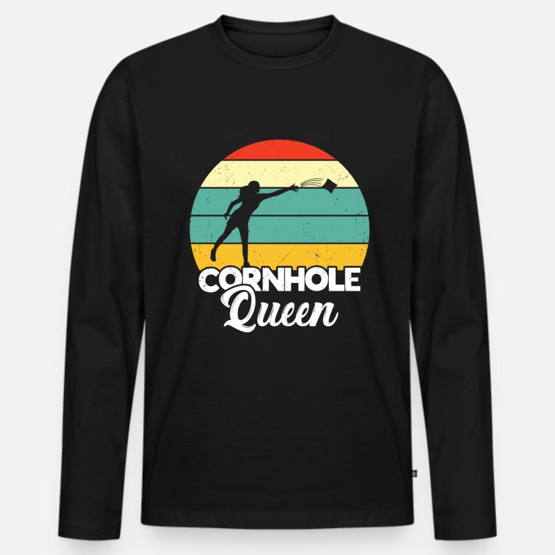 Cornhole - Men's Premium Organic Long Sleeve Shirt - black