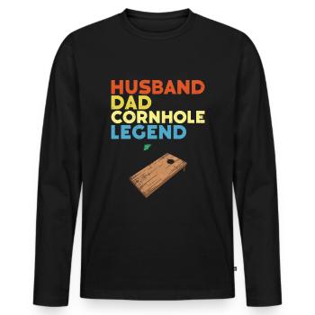 Cornhole - Männer Premium Bio Langarmshirt - Schwarz - Vorne - Nico (187cm)