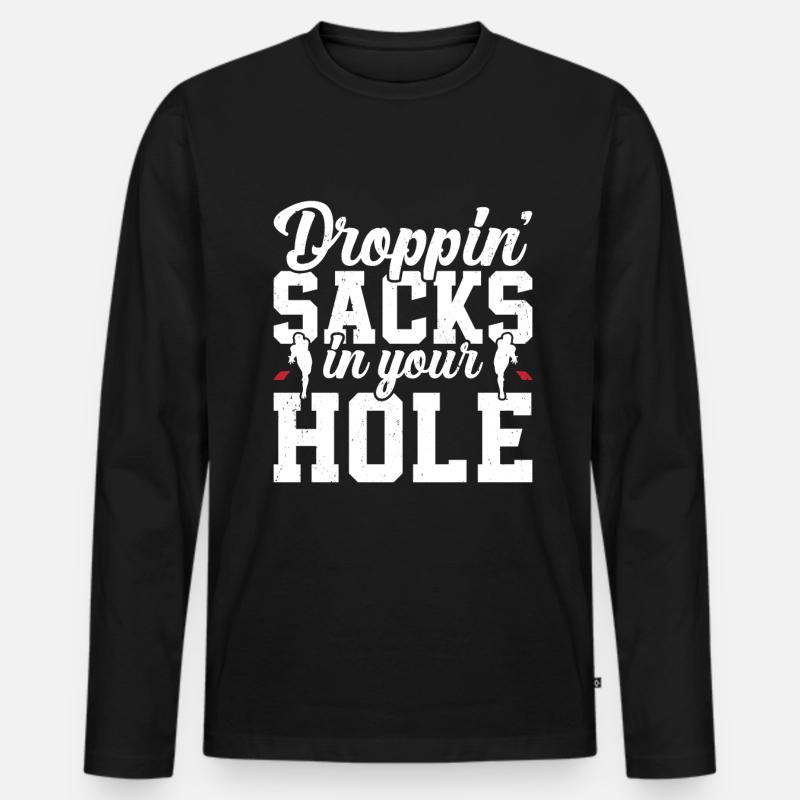 Cornhole - Männer Premium Bio Langarmshirt - Schwarz