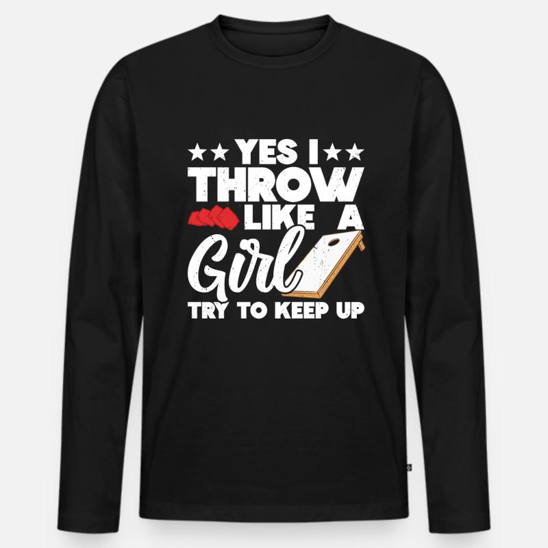 Cornhole - Men's Premium Organic Long Sleeve Shirt - black