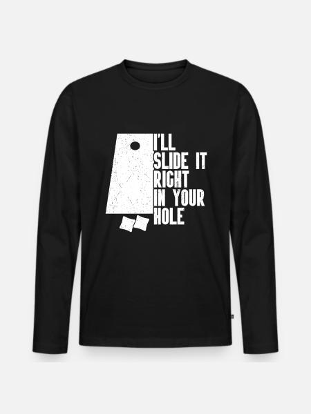 Cornhole - Männer Premium Bio Langarmshirt - Schwarz
