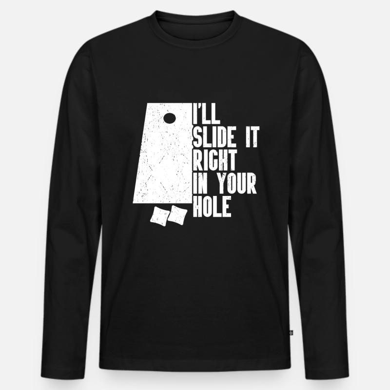 Cornhole - Männer Premium Bio Langarmshirt - Schwarz