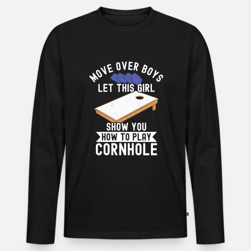 Cornhole - Männer Premium Bio Langarmshirt - Schwarz