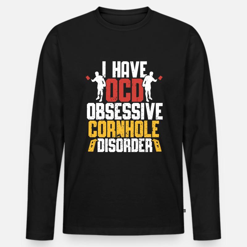 Cornhole - Männer Premium Bio Langarmshirt - Schwarz