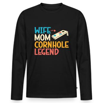 Cornhole - Männer Premium Bio Langarmshirt - Schwarz - Vorne - Nico (187cm)