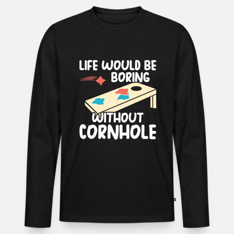 Cornhole - Men's Premium Organic Long Sleeve Shirt - black