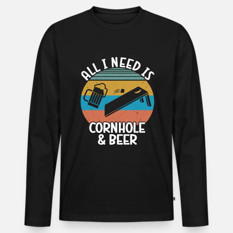 Cornhole - Men's Premium Organic Long Sleeve Shirt - black