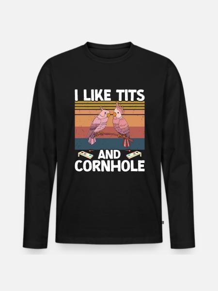 Cornhole - Men's Premium Organic Long Sleeve Shirt - black