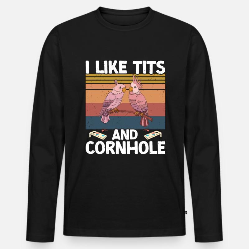 Cornhole - Men's Premium Organic Long Sleeve Shirt - black
