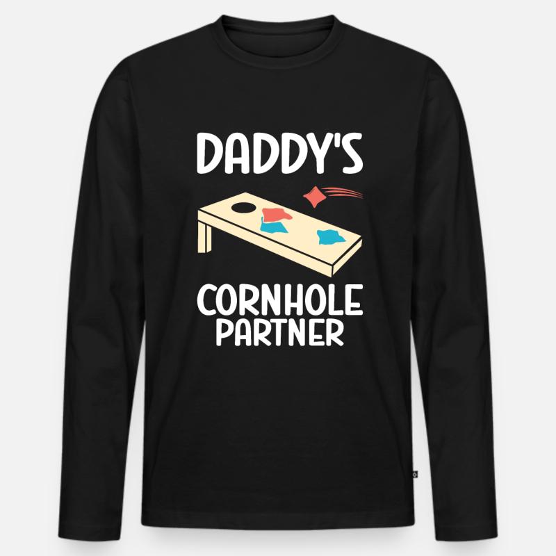 Cornhole - Men's Premium Organic Long Sleeve Shirt - black